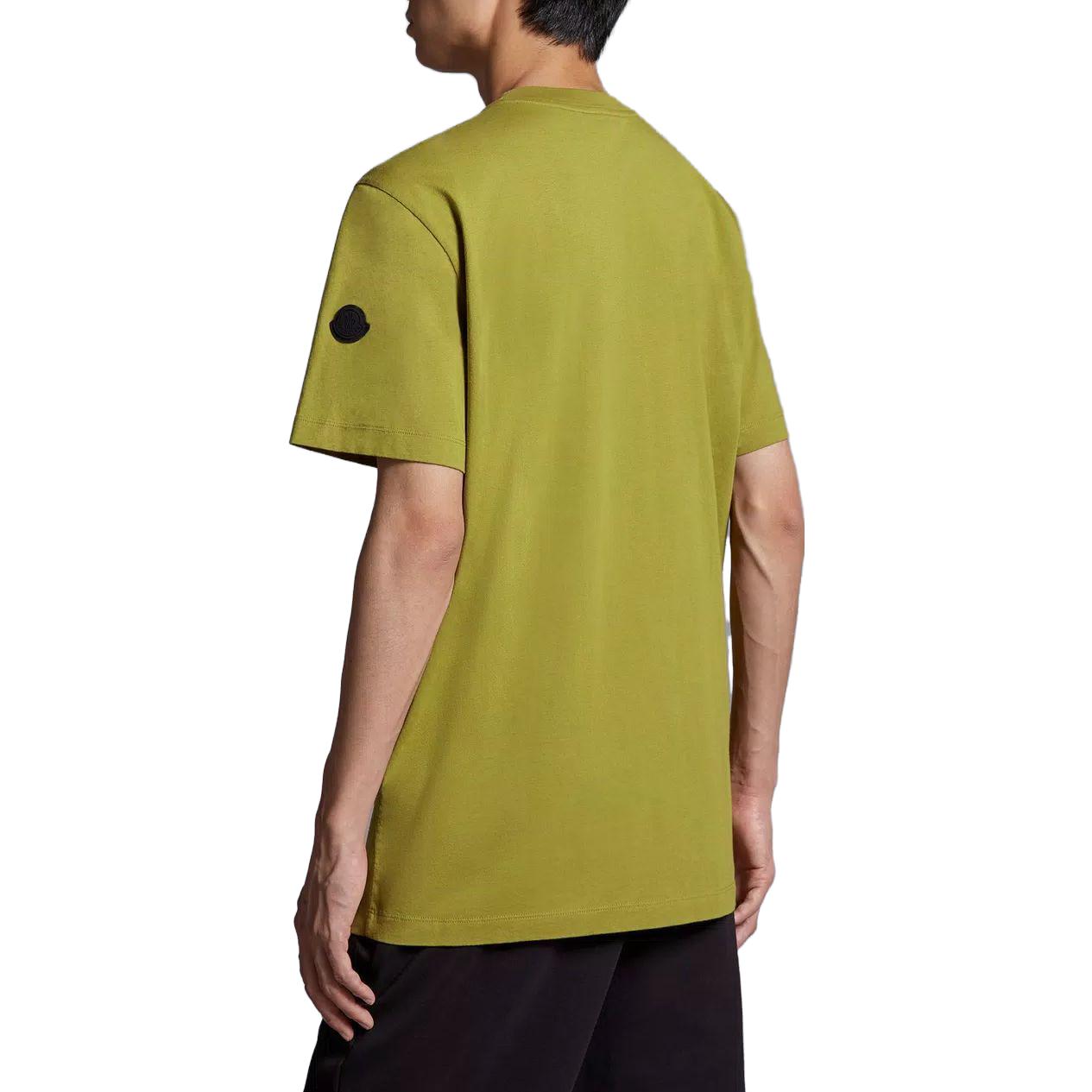 Moncler Organic Cotton Logo Print T-Shirt Light Green Short Sleeve . I20918C0005389A1781T 圖 4