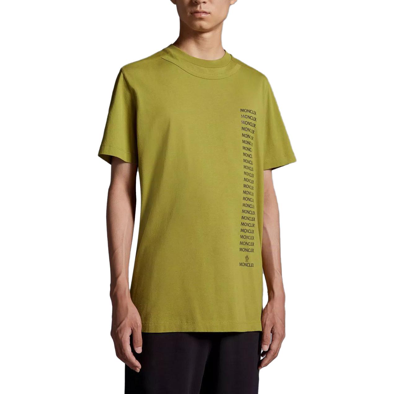 Moncler Organic Cotton Logo Print T-Shirt Light Green Short Sleeve . I20918C0005389A1781T 圖 5