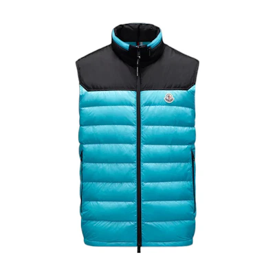 Moncler Ortac SS22 Full-Zip Down Vest for Men in Blue. H10911A00058M159173X