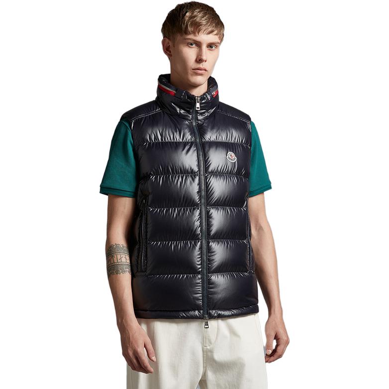 Shop 蒙克勒Ouse海军蓝男女同款无袖滑雪标志羽绒背心. I20911A00045595ZJ778