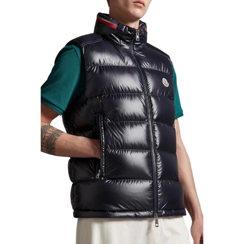 Sizing 蒙克勒Ouse海军蓝男女同款无袖滑雪标志羽绒背心. I20911A00045595ZJ778