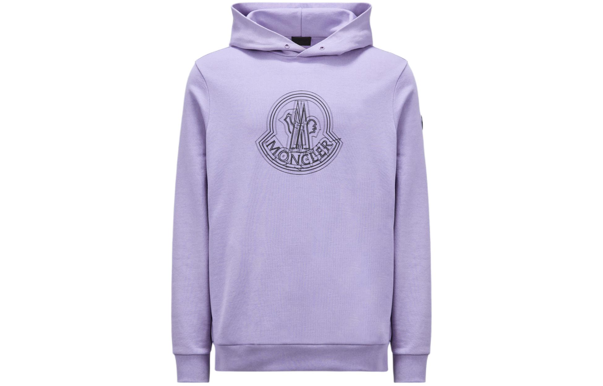 Moncler Oversized Hoodie with Logo in Lavender Purple J10918G00038809KR60A