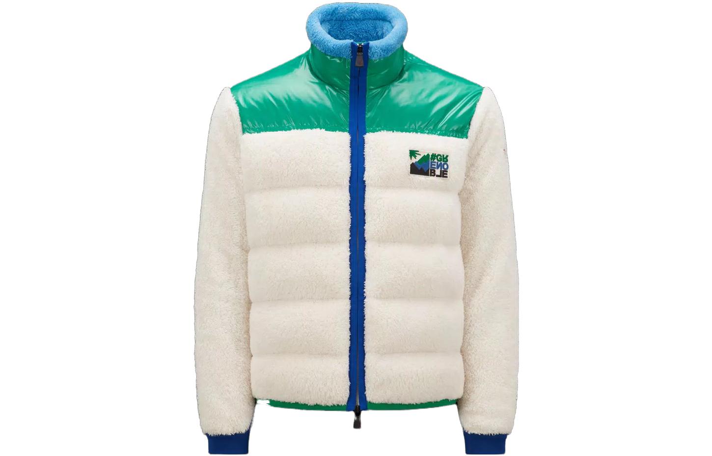 Moncler Padded Corduroy FW23 Fleece Zip-Up Jacket White Down Sweatshirt I20978G00016M3264P08