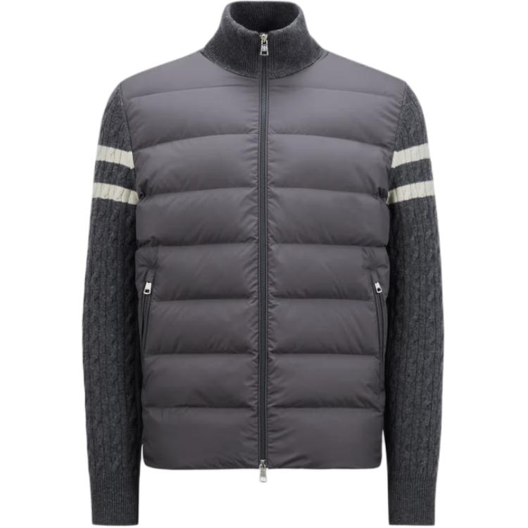 Moncler Padded Corduroy FW24 Wool-Blend Striped Puffer Jacket Unisex Grey. J20919B00013M1115921