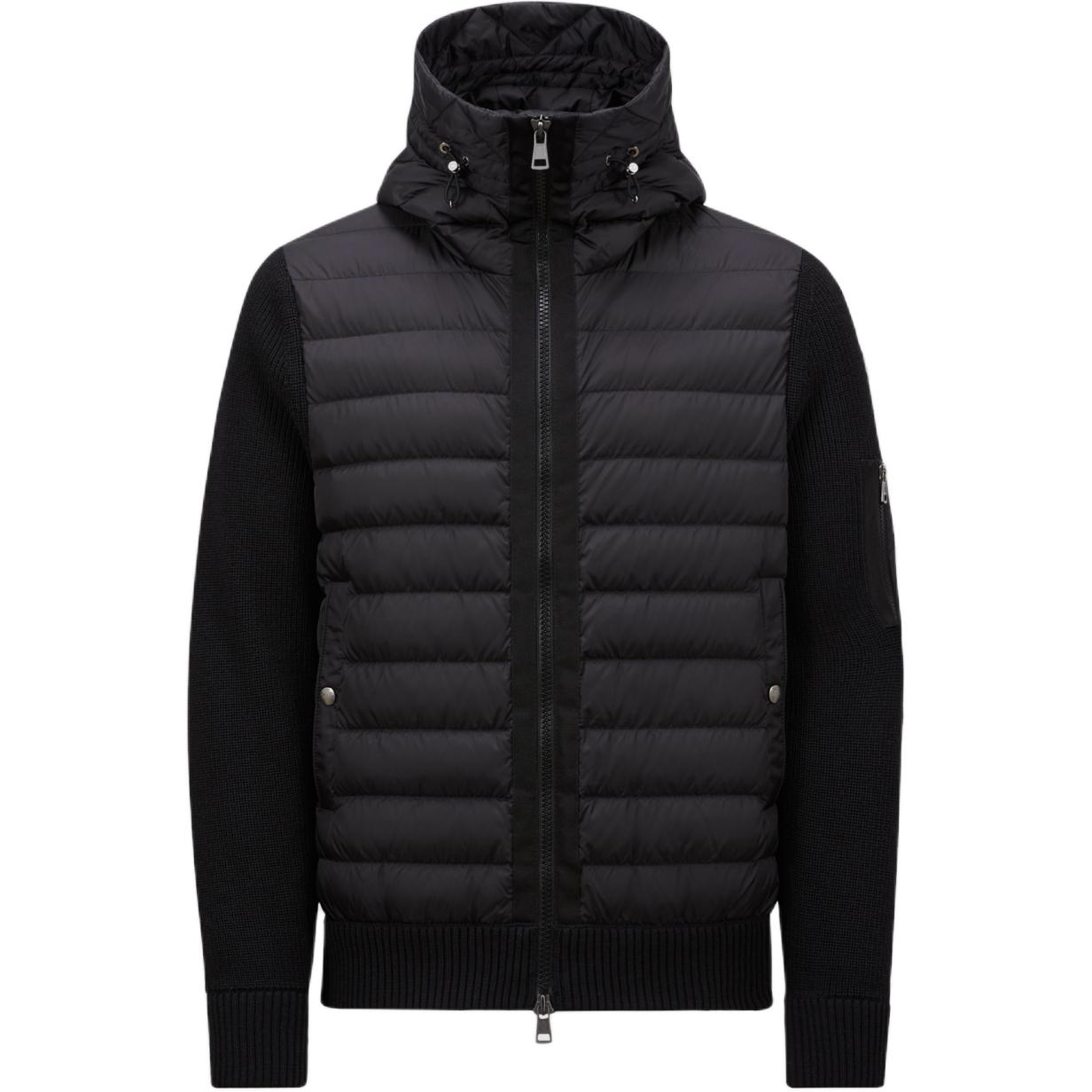 Moncler Padded Corduroy FW24 Wool Zip Hooded Down Jacket Unisex Black. J20919B50800A9340999
