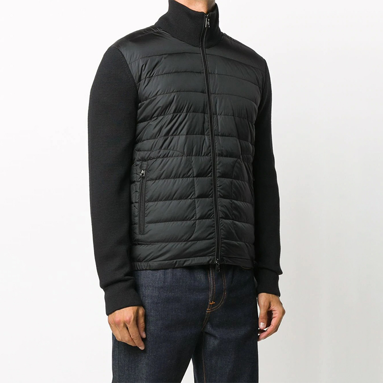 Shop Moncler 黑色燈芯絨羽絨外套 男女款 F20919B50700A9341999