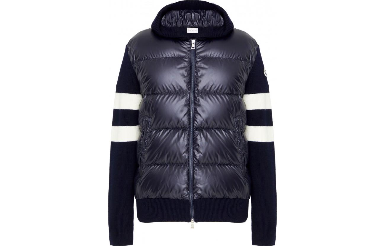 Moncler Padded Corduroy Quilted Hooded Jacket Unisex Navy Blue. 9B00017M1131742