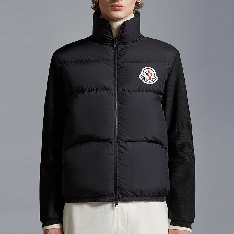 Shop Moncler 加厚燈芯絨黑色羽絨外套 長袖無帽 男女通用 I20919B00024M1124999