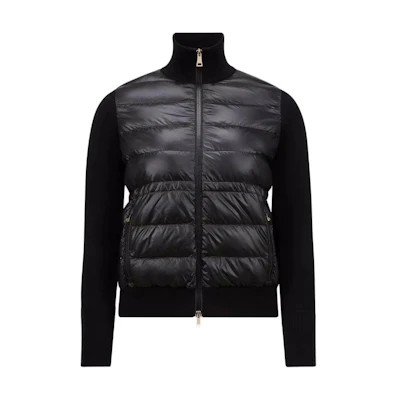 Moncler Padded Corduroy Wool Zip-Up Cardigan Black Down Jacket J20939B00046M1131999