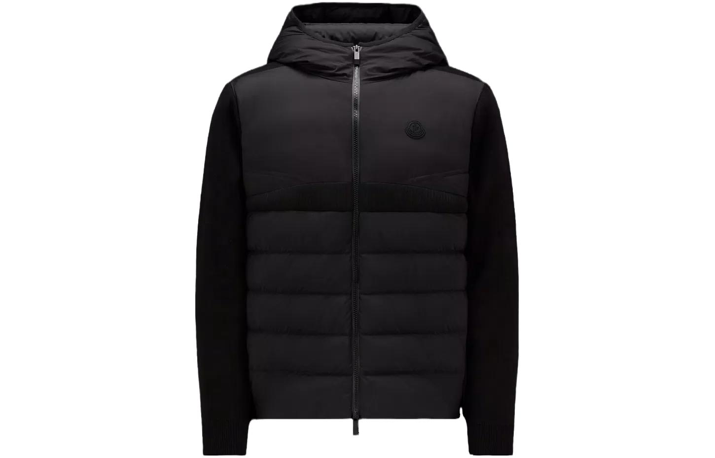 Moncler Padded Cotton Zip-Up Hoodie Unisex Down Jacket Black I20919B00027M1367999