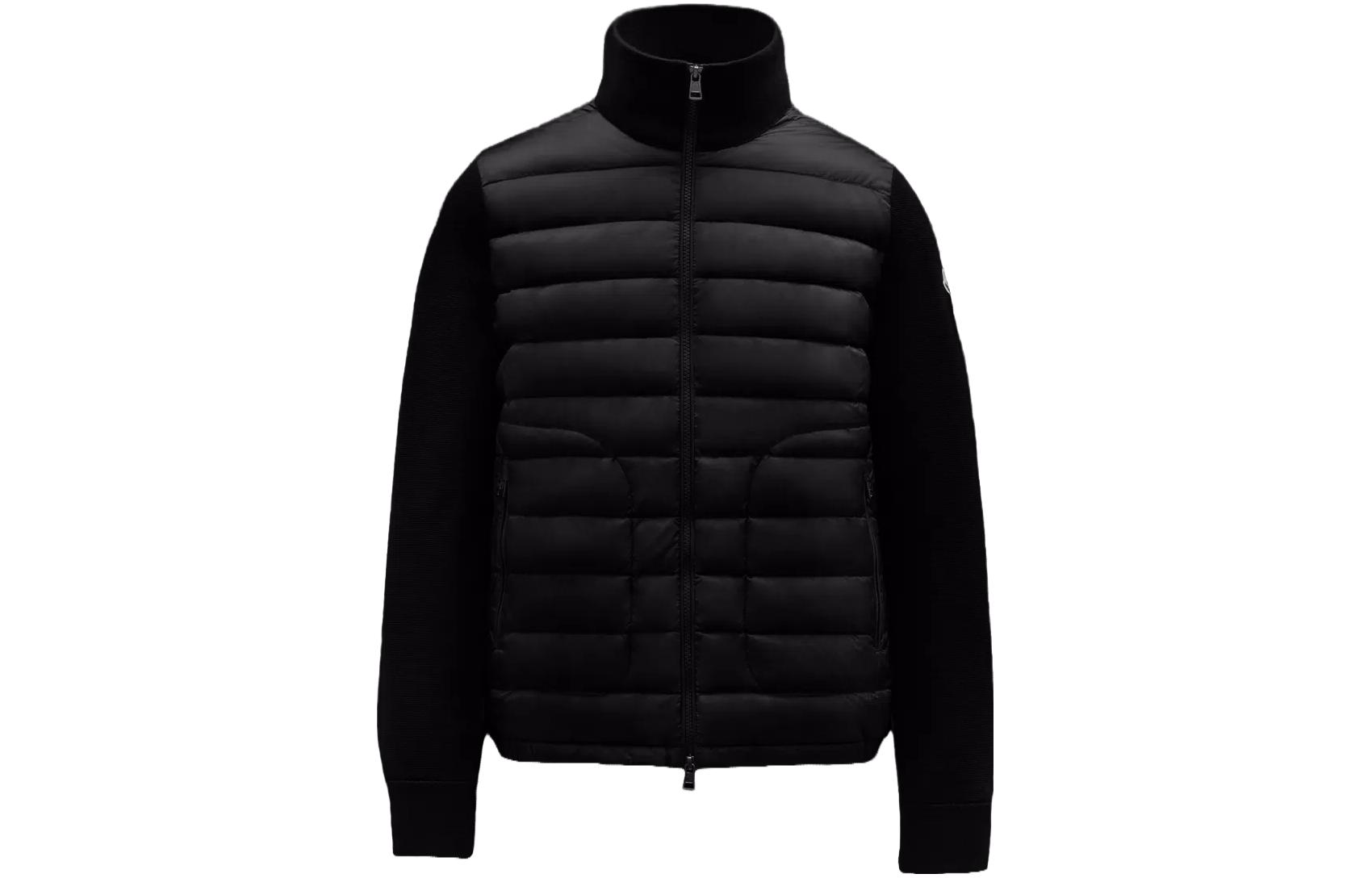 Moncler Padded Knit Zip-Up High Collar Sweater Black I20919B50700A9341999