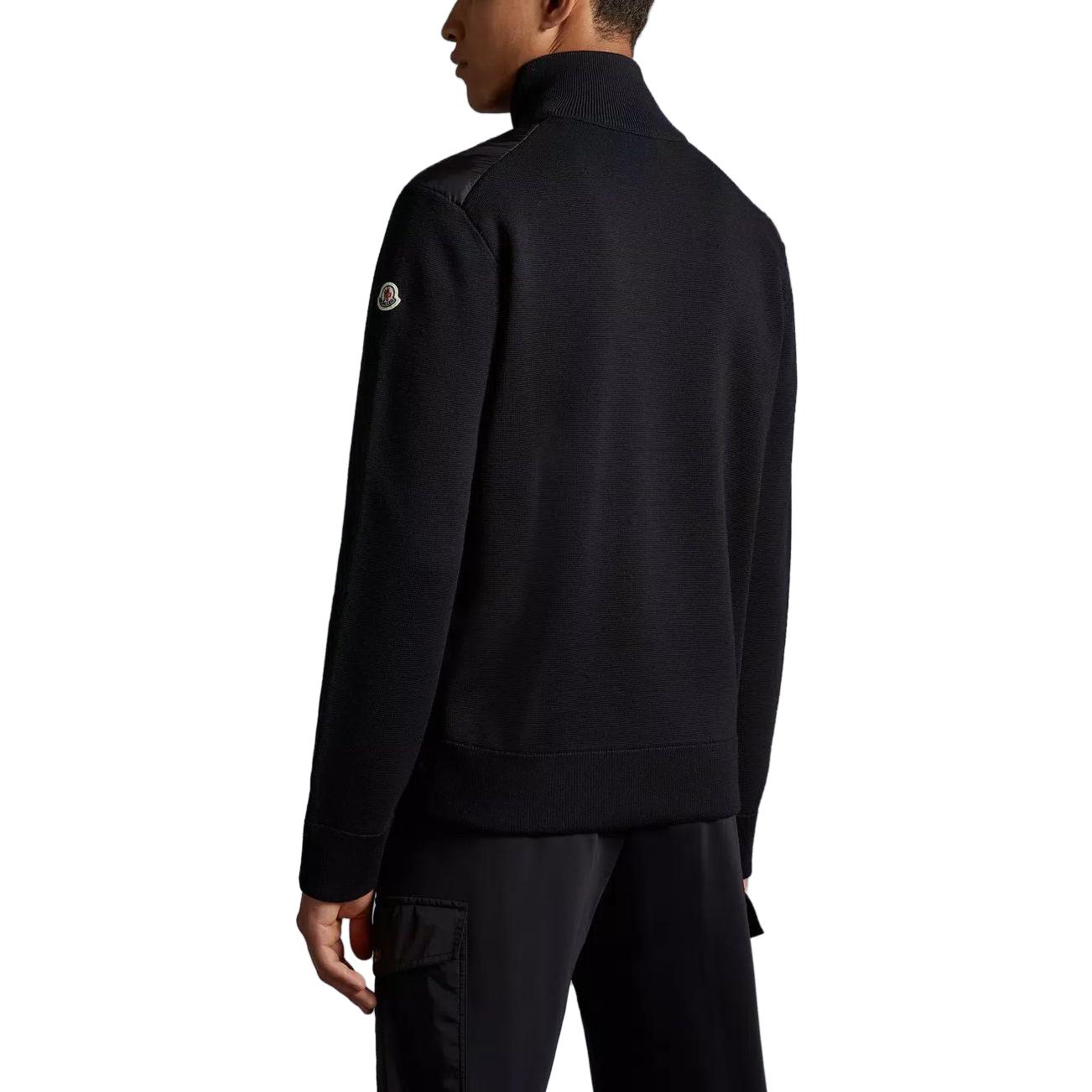 Purchase モンクレール パッド入り ニット ジップアップ ハイカラー セーター ブラック I20919B50700A9341999