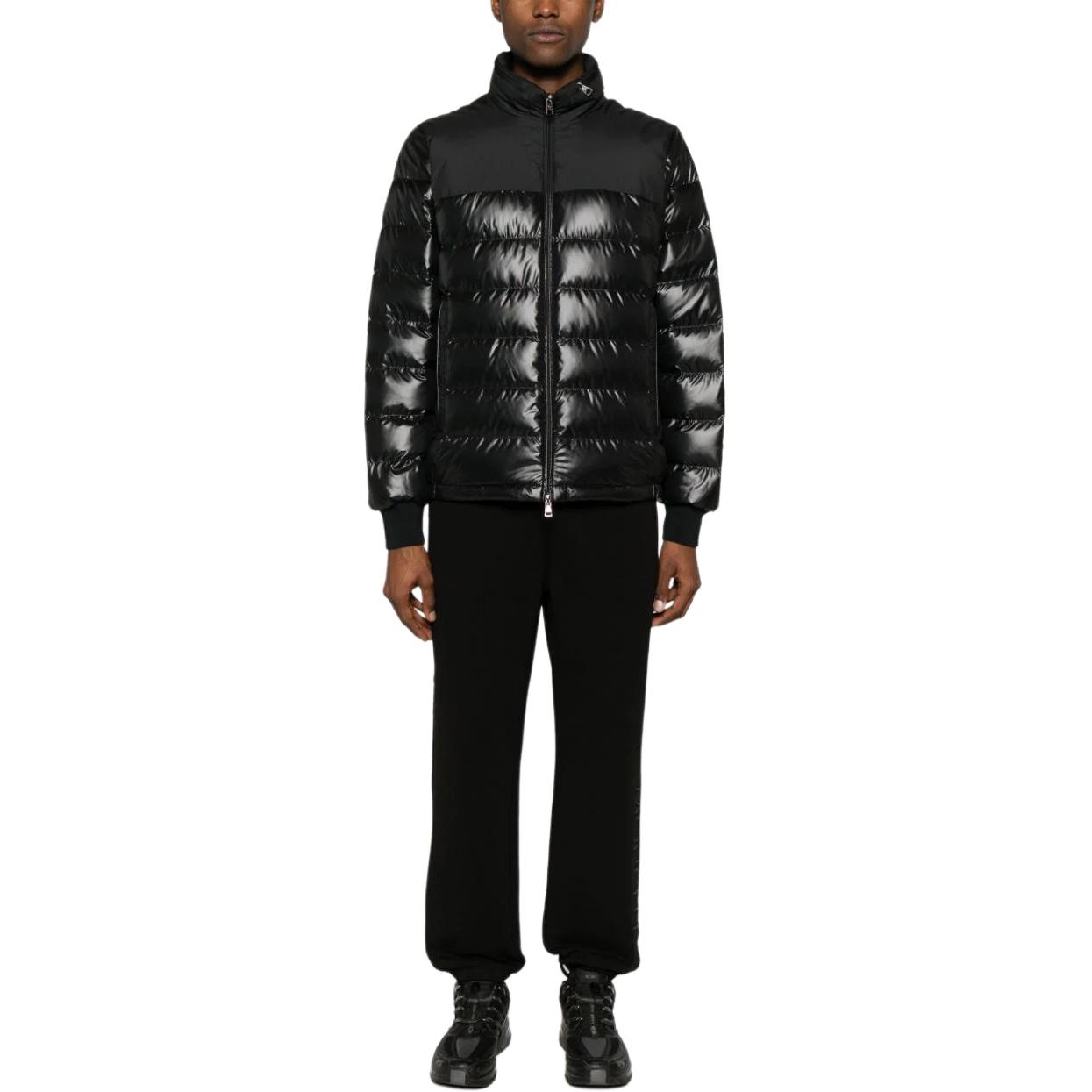 Moncler Patchwork Stand Collar Down Jacket  Black Long Sleeve Zip-Up 1A00004595ZJ999 圖 3