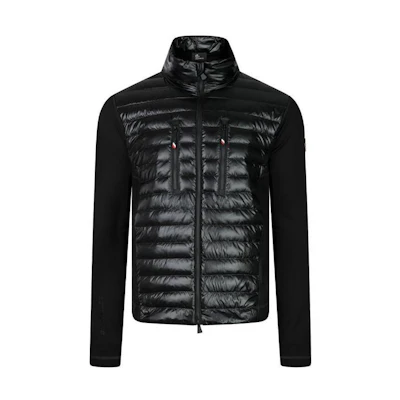 Moncler Patchwork Zip-Up Slim Fit Puffer Jacket Unisex - Black J10978G00007829H7999