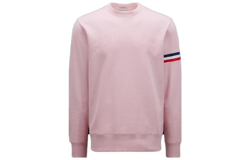 Moncler Pink Pullover Sweatshirt with Letter Striped Print I10918G00005899WC532