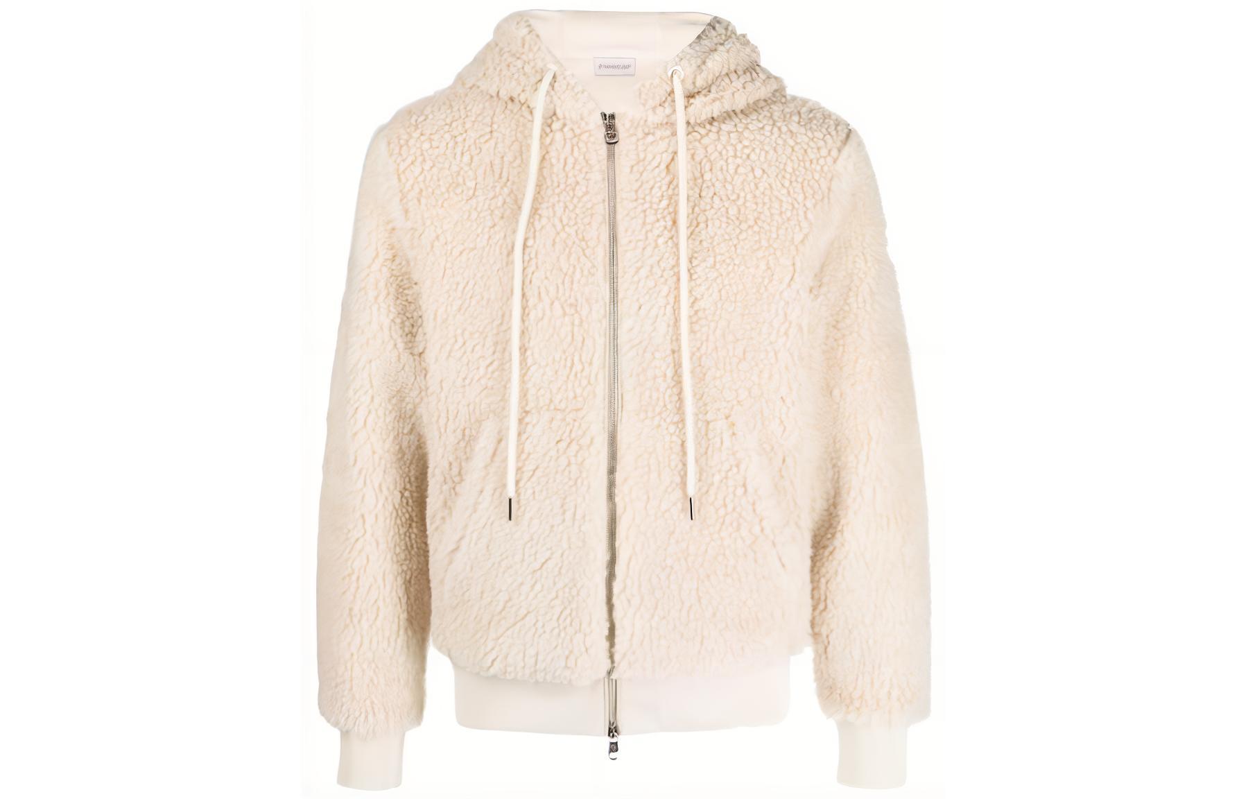 Moncler Pink Solid Color Zip-Up Hooded Jacket I20918G0002389A5V