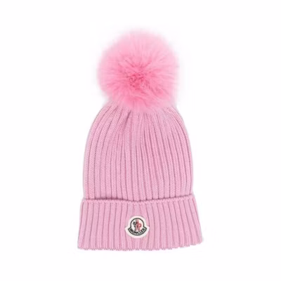 Moncler Pink Wool Knit Beanie for Baby - Cute and Warm 3B0001804S0151F