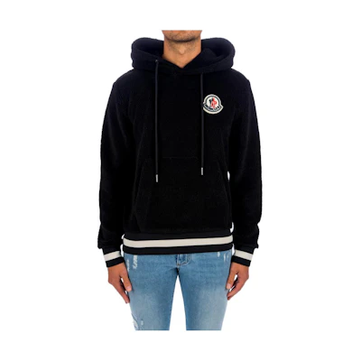 Moncler Plain Badge Hoodie Black Long Sleeve 8G77800809BY999