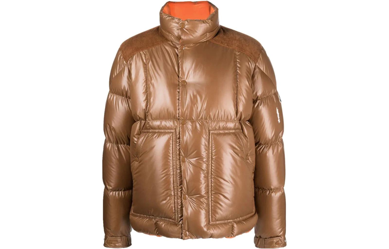 Moncler Plain High-Neck Zip-Up Jacket in Brown 911A00127595ZJ24R