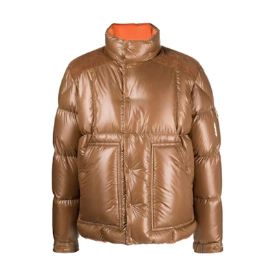 Moncler Plain High-Neck Zip-Up Jacket in Brown 911A00127595ZJ24R