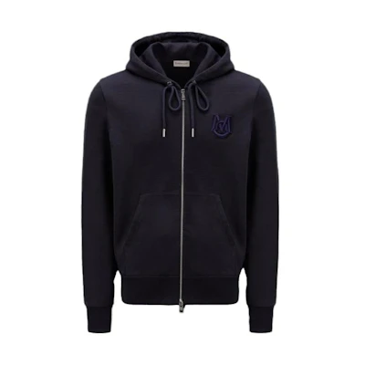 Moncler Plain Zip-Up Hoodie Black Long Sleeve Sweatshirt H20918G00052809KR778