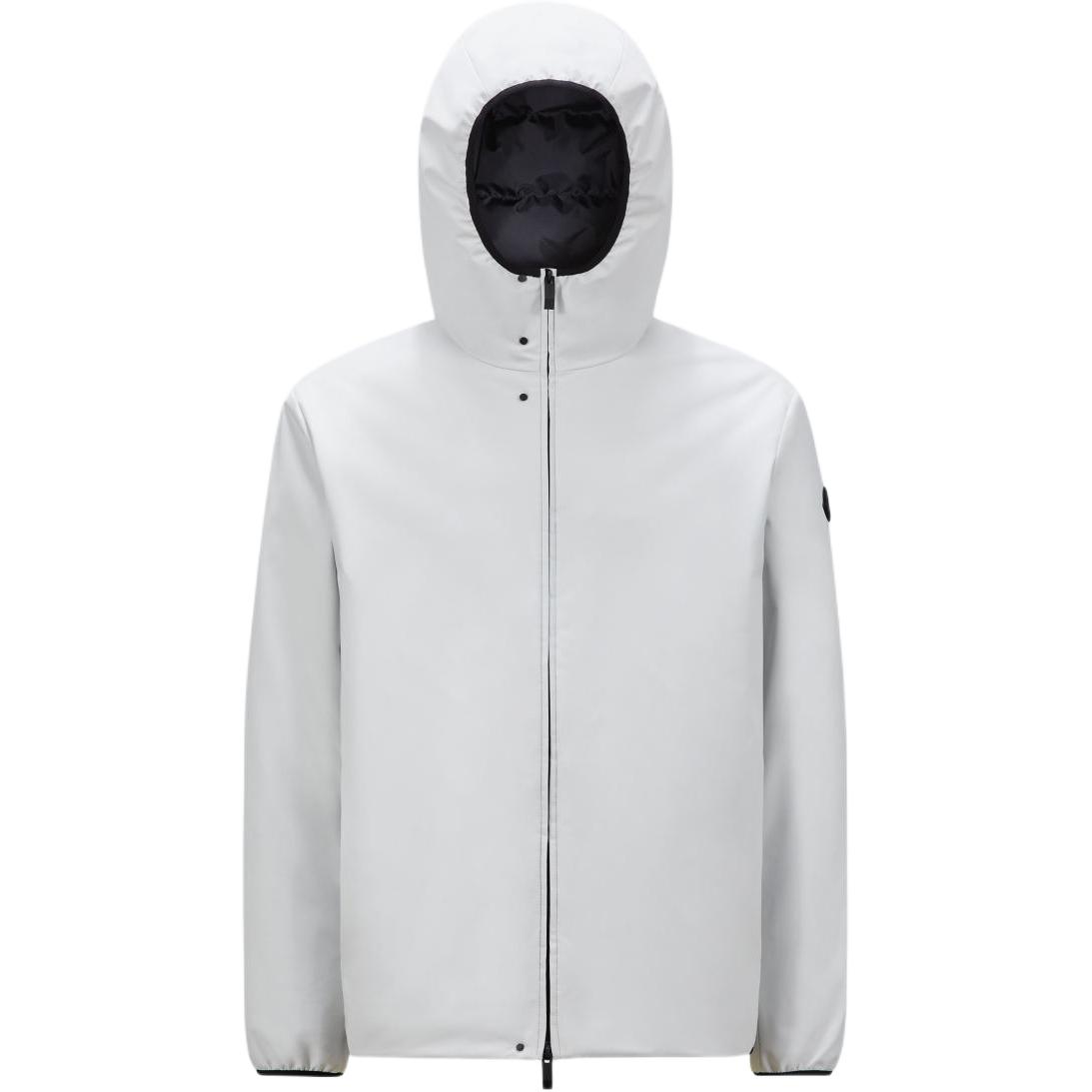 Moncler Polset FW24 Unisex Short Hooded Down Jacket in Frost Gray with Logo. J20911A00055597RR90D