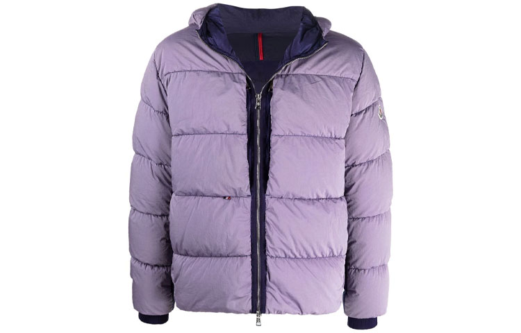 Moncler Purple Down Jacket Winter Ski Season Logo Patch Hoodie. G20911A00035595CA769