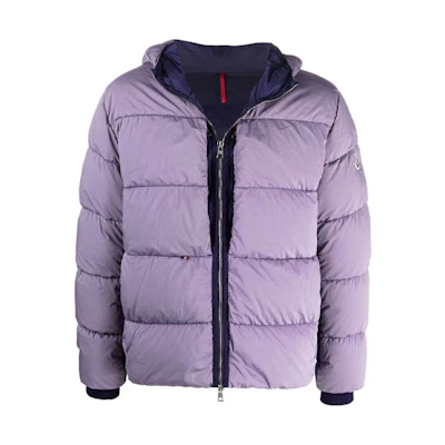 Moncler Purple Down Jacket Winter Ski Season Logo Patch Hoodie. G20911A00035595CA769