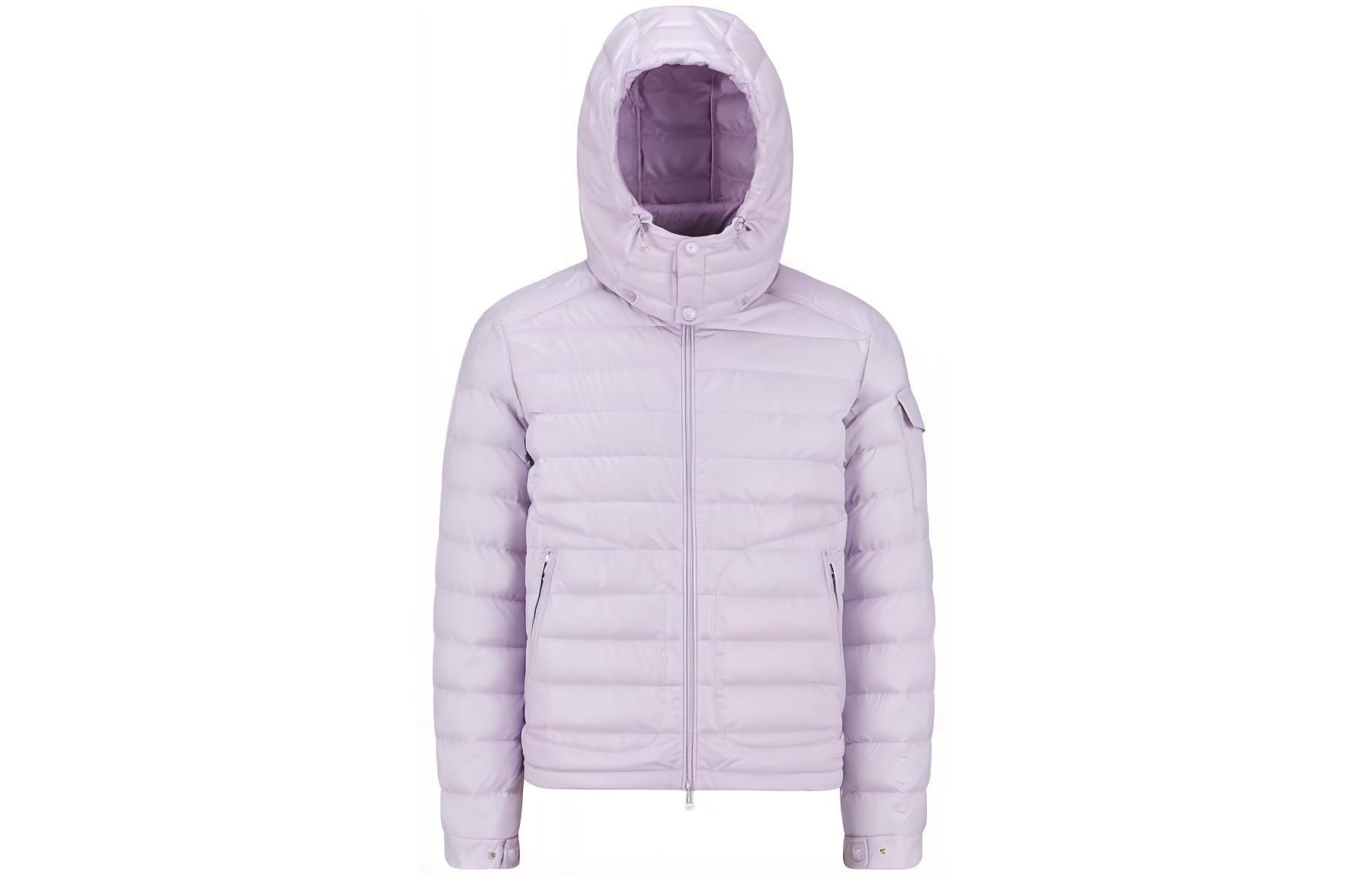 Moncler Purple Hooded Puffer Jacket Long Sleeve Relaxed Fit J10911A00094595ZJ62F