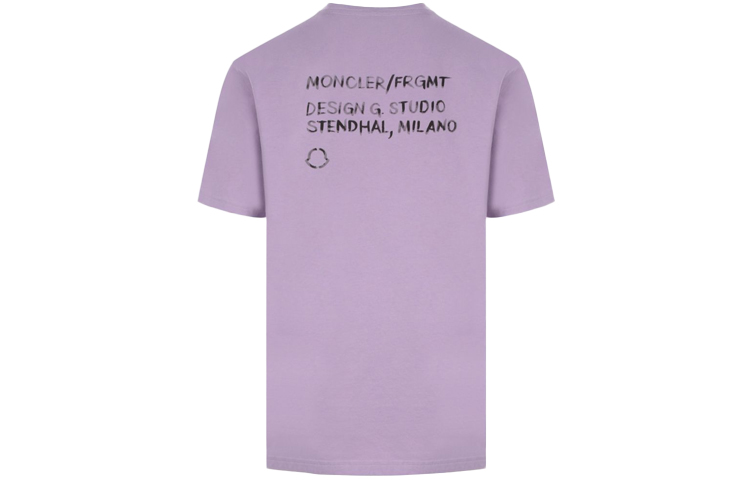 Lookbook Moncler Purple Short Sleeve T-Shirt with Embroidered Logo G209U8C000058392B61A
