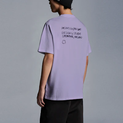 Moncler Purple Short Sleeve T-Shirt with Embroidered Logo G209U8C000058392B61A Purchase Moncler Purple Short Sleeve T-Shirt with Embroidered Logo G209U8C000058392B61A