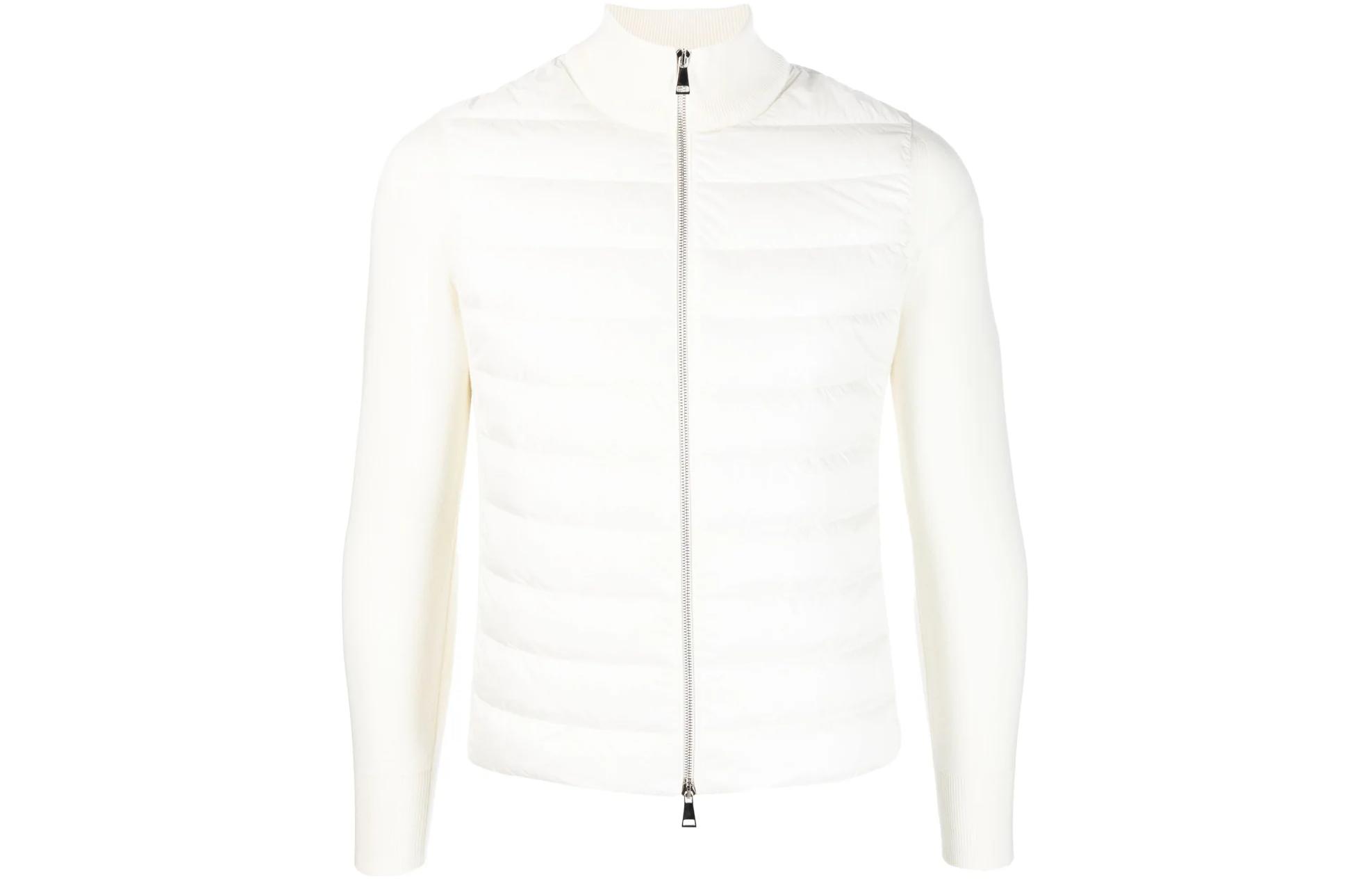 Moncler Quilted Stand-Collar Jacket White I10939B00018M1131