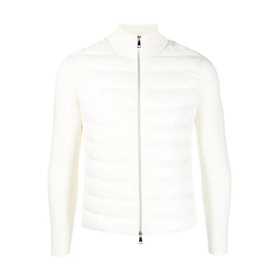 Moncler Quilted Stand-Collar Jacket White I10939B00018M1131