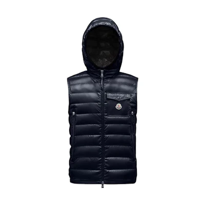 Moncler Ragot Gilet Midnight Blue Down Vest Unisex with Zipper & Chest Pocket. H10911A00059M1592742