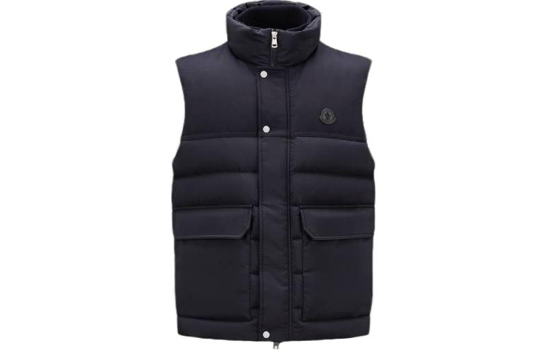 Moncler Rance Navy Blue  Solid Zip-Up Sleeveless Vest. I20911A00135596K7776 圖 2