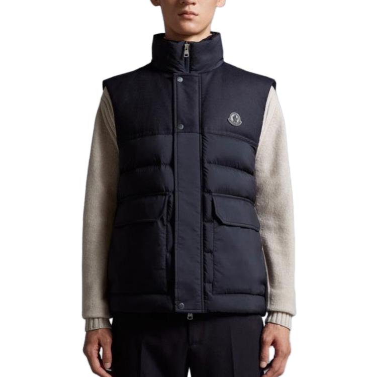 Moncler Rance Navy Blue  Solid Zip-Up Sleeveless Vest. I20911A00135596K7776 圖 3