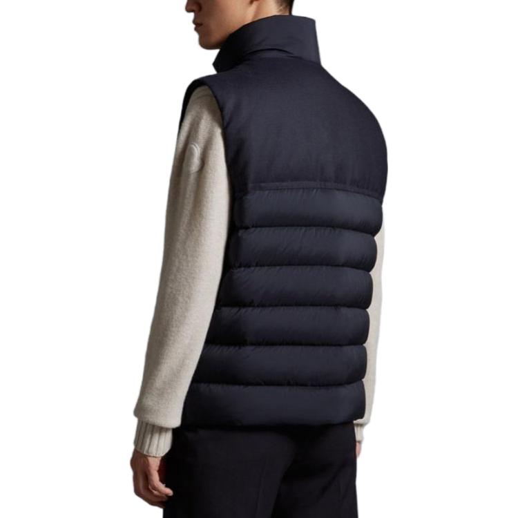 Moncler Rance Navy Blue  Solid Zip-Up Sleeveless Vest. I20911A00135596K7776 圖 4