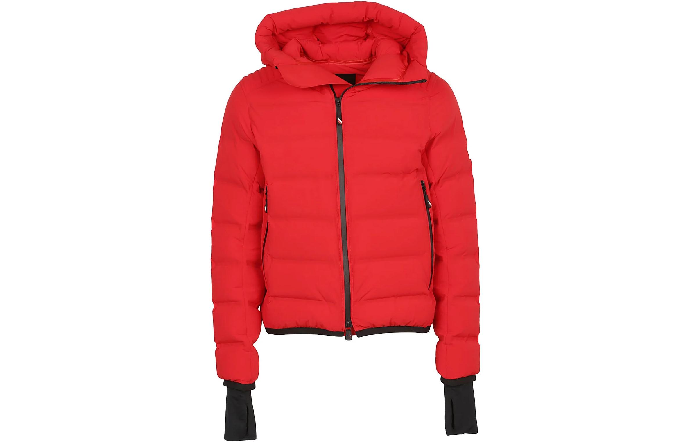 Moncler Red Hooded Zip-Up Down Jacket 41917355399D453