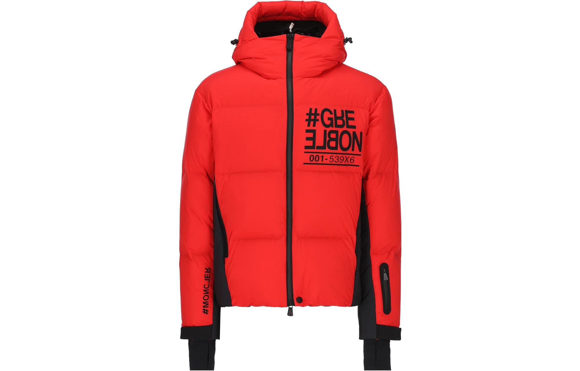 Moncler Red Letter Print Hooded Jacket 1A00021539X6455