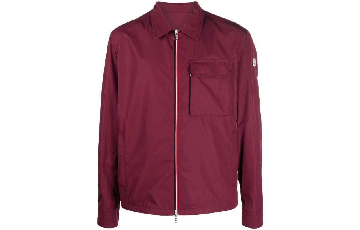 Moncler Red Long-Sleeve Jacket with Pocket and Point Collar I10911A0016954A91468