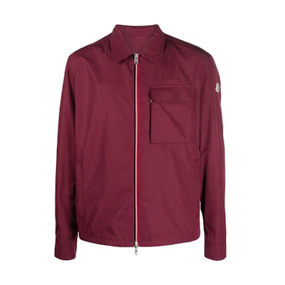 Moncler Red Long-Sleeve Jacket with Pocket and Point Collar I10911A0016954A91468