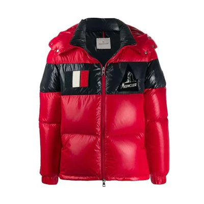 Moncler Red Winter Hooded Down Jacket with Zipper 419078568950455