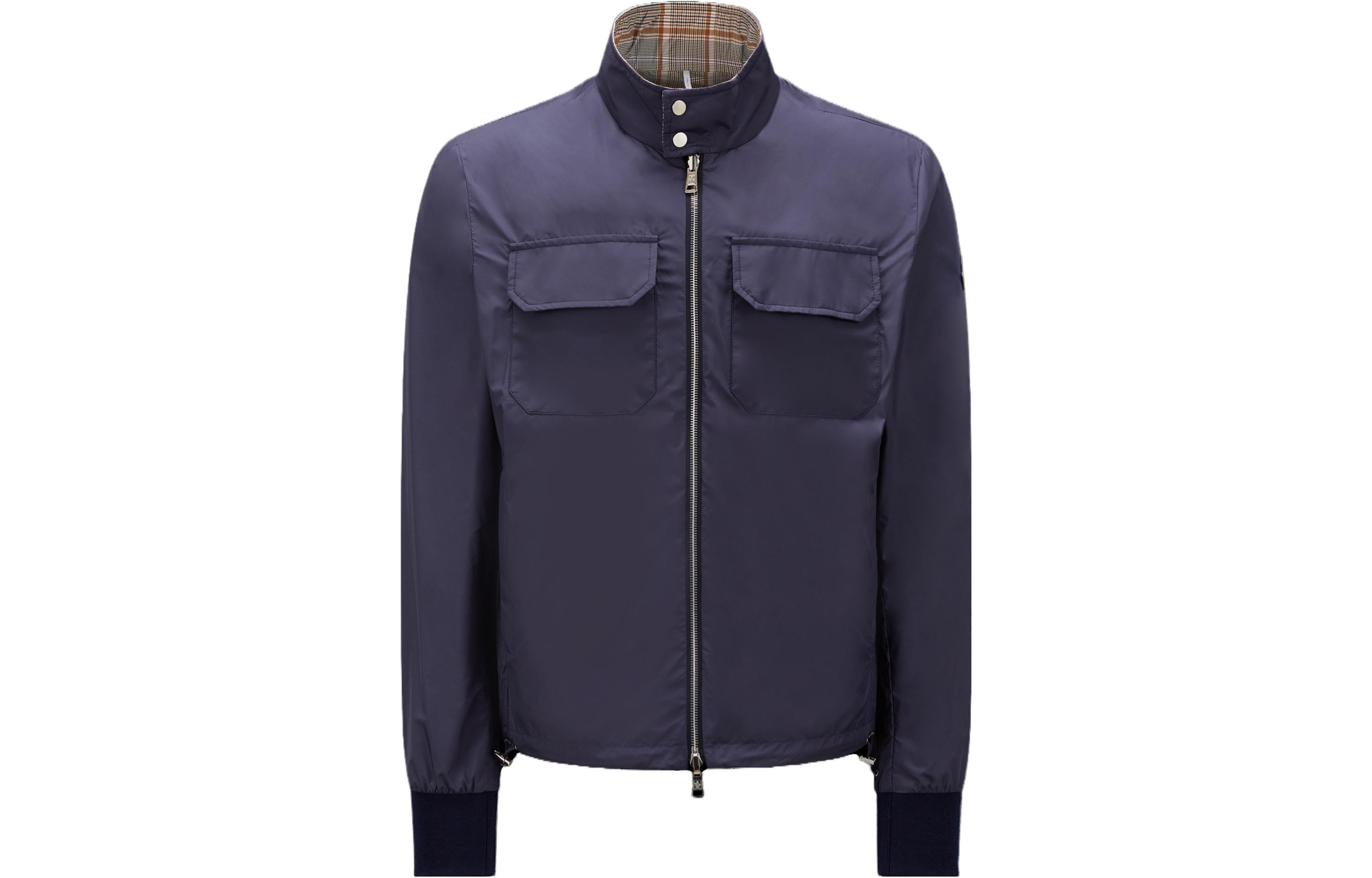 Moncler Reversible Solid Logo Sleeve Zip Jacket - Navy Blue I10911A00128M2956773