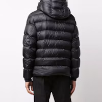 Purchase Moncler SALZMAN標誌印花連帽羽絨外套 男女款 黑色保暖夾克 1A0000953048999