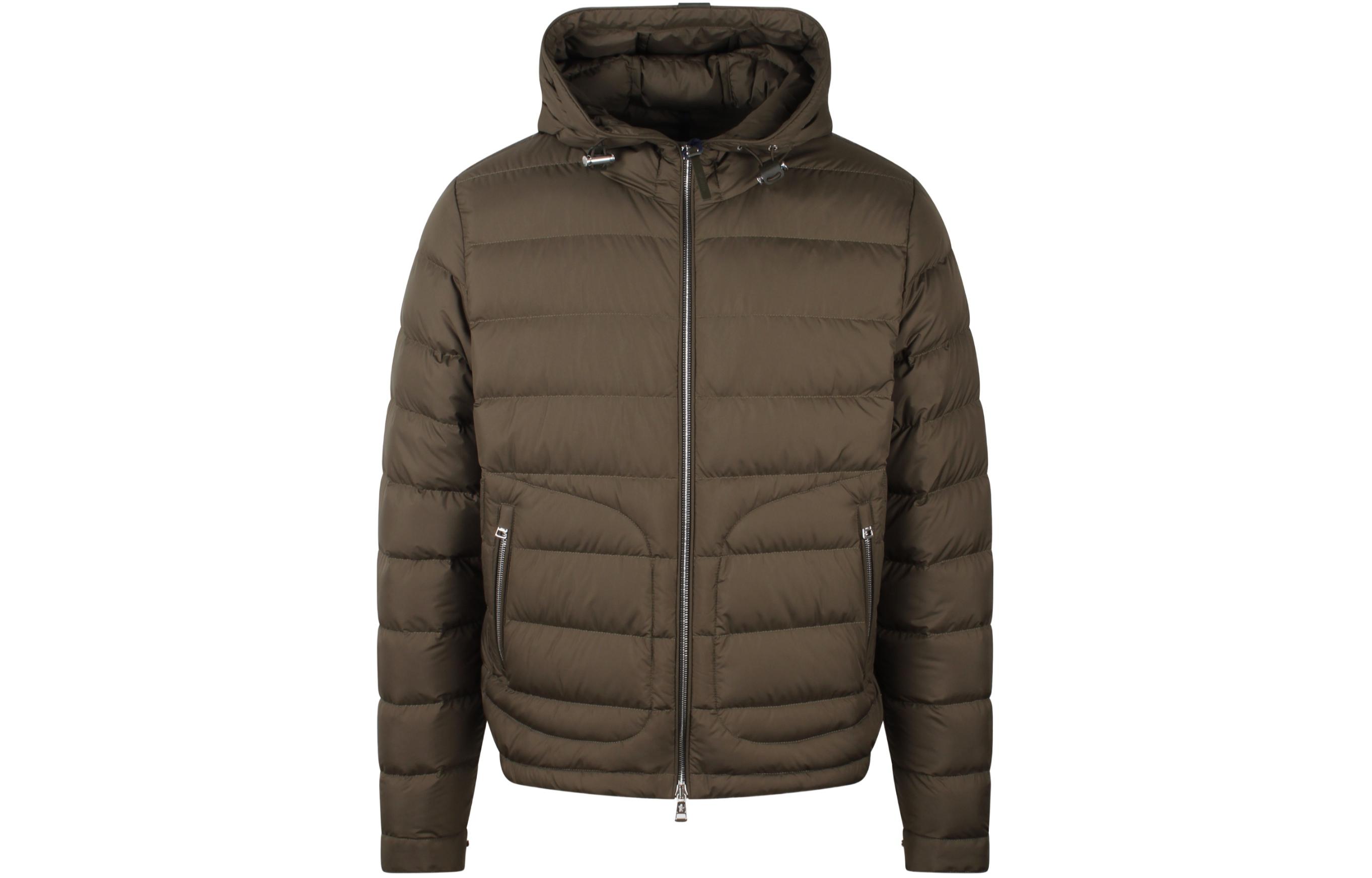 Moncler SESTRIERE Unisex Fitted Khaki Hooded Down Jacket J10911A00095549SK815