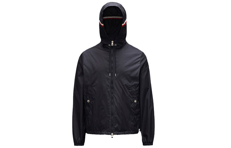 Moncler Short Hooded Nylon Windbreaker Jacket Deep Blue G10911A7370054155743