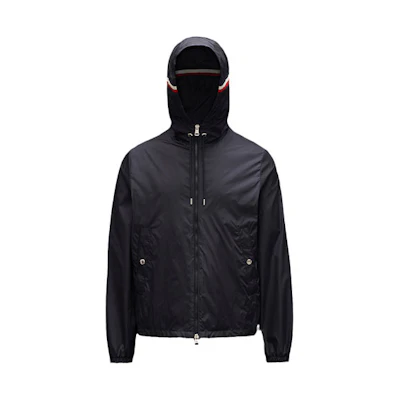 Moncler Short Hooded Nylon Windbreaker Jacket Deep Blue G10911A7370054155743