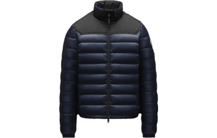 Moncler Silvere SS22 Glossy Down Jacket  Navy Blue with Zip-Up Stand Collar. H10911A00022M1591776 圖 2