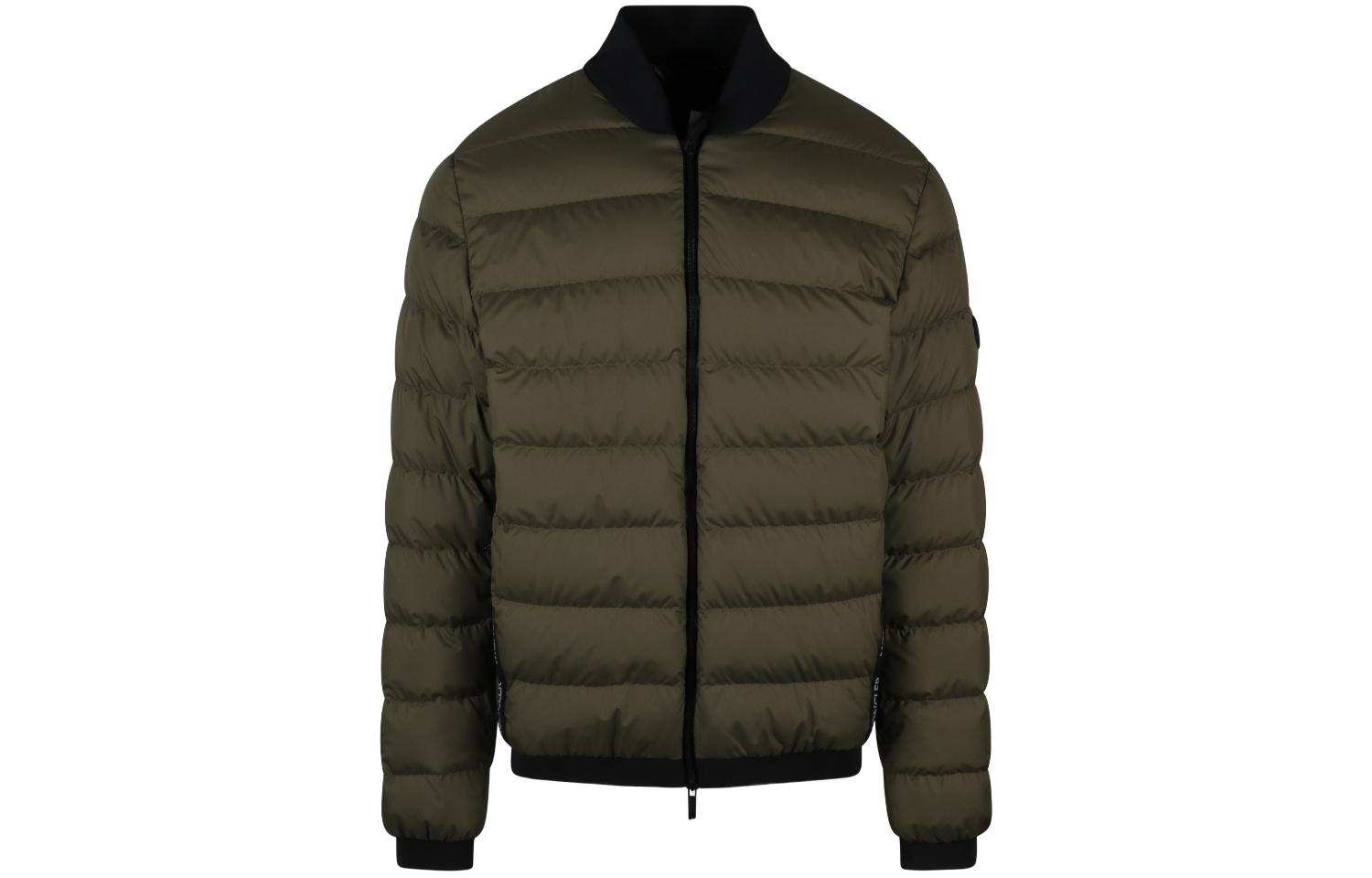 Moncler Slim Fit Green Down Jacket with Baseball Collar 1A00043596IU82H