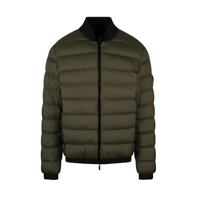 Moncler Slim Fit Green Down Jacket with Baseball Collar 1A00043596IU82H